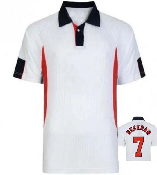 Camisetas de fútbol retro 1998 2000 2002 Shearer Beckham Inglaterra Scholes Owen Gascoigne kits de camisa de pie clásico vintage hombres Maillots de Football Jersey