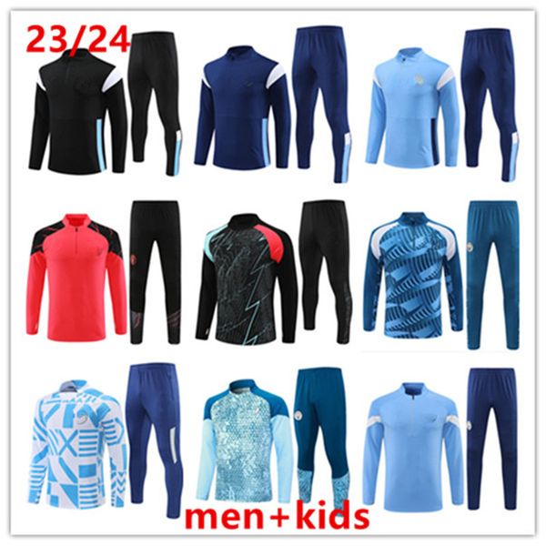 Top 2023 2024 HAALAND SOCCER JERSEYS Survêtement Hommes Enfants 23 24 Nouveau Manches longues Homme Ville Formation Costume Sportswear Football Survatment Foot Chandal DE BRUYNE MANS VILLES