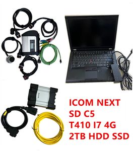 Top 2in1 mb star c4 voor bmw icom volgende obd geïnstalleerd T410 I7 4g laptop + 2TB SSD HDD ICOM V2024.03 SD Connect V2023.09