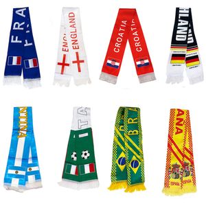 Los 32 mejores bufandas de la Copa Mundial de Qatar, bandera, Kit para fanáticos del fútbol, bufandas de fútbol