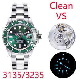 Top 3235 3135 Reloj mecánico automático Reloj deportivo de lujo para hombre Reloj automático submarino de acero inoxidable 904L Super Glow 12661 11661 40MM 41MM Clean Vs Factory