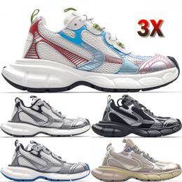 Top 3x Sneaker Men Femmes Chaussures décontractées Designer classique blanc multicolore noir argent bleu beige extérieur sport papa