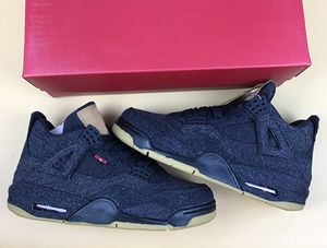 top 4 black denim jeans travis jean men iv 4s black denim shoes blue sports sneakers trainers with box size 713