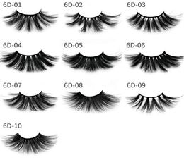 Top 6d 25 mm cils 100 Volume Natural Long Hair 3D Falk False Coels Extension Faux Cils de cil Makinp Fiches Pack4621309