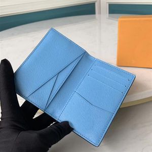 Top 7 Stars Quality Pocket Organizer Card Holders Classic 60502 Western Designer Echte lederen mini Short Card Holder Bi-voudige WA276F