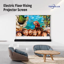 Écrans de Projection montants au sol à tension électrique 16:9 de 84 pouces avec écran de projecteur de cinéma en matériau blanc cinéma