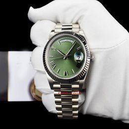 TOP A FACTORY relógios de pulso de safira 42mm Diamond Dial BP Factory Maker Ouro Branco Day-Date 40 Green Roman 228239 Sapphire Automati279k