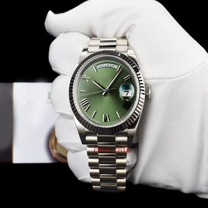 TOP A FACTORY montres-bracelets en saphir 42mm Diamond Dial BP Factory Maker White Gold Day-Date 40 Green Roman 228239 Sapphire Automatique227d