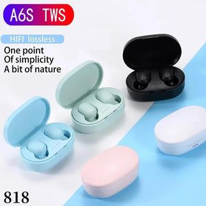 Top A6S TWS Auriculares inalámbricos con Bluetooth Auriculares PK Xiaomi Redmi Airdots Auriculares con cancelación de ruido Bluetooth para todos los teléfonos inteligentes 818D