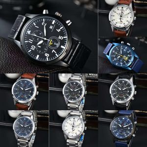 Top AAA Quality Iwcity Watch Mens Luxury Mens Big Pilot Watches Auto Mechanical Uhren Super Luminal Date Watchmen Leather Strap Pilot Series Watches A613
