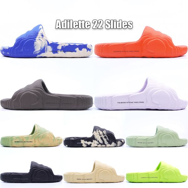 Top Adilette 22 Diapositives Hommes Femmes Pantoufles 2022 Summer Designer Pantoufle Magic Lime Desert Sand Triple Black Glow Green Bone Outdoor Sandales Taille 36-45