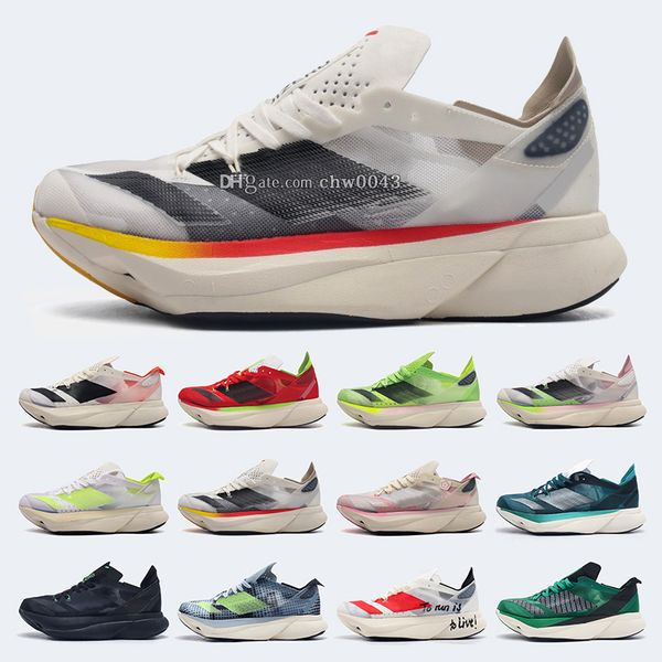 Top adizero adios pro 3 Designer Men Femmes Chaussures de course Og Speed Competition Runner Sneakers Blanc Blanc Laser Orange Red Grape Dusty Trainers Outdoor Sports Chaussures