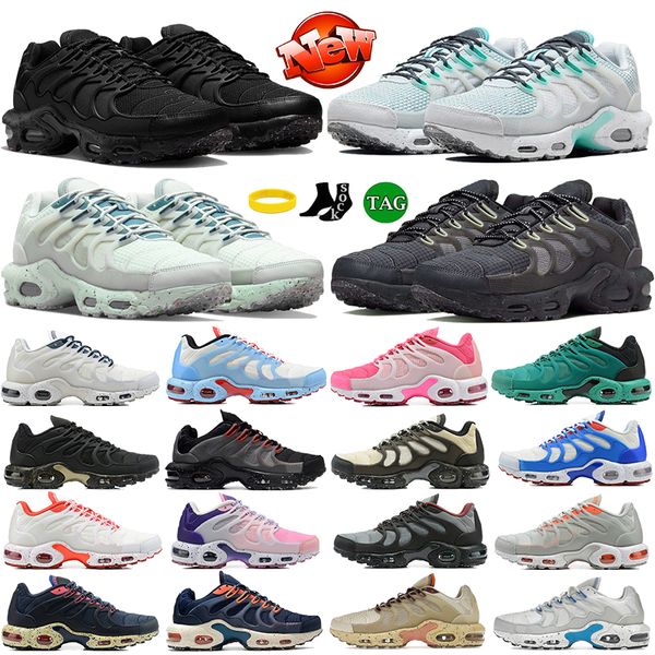 2023 Hombres Mujeres Zapatos para correr Plus TS Terrascape Mint Green Black Antracita Clorofila Tropical Twist Flat Sport Sneakers Hombres Mujeres Entrenadores Outdoor Sneaker