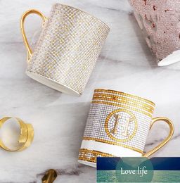 Tasse en céramique à bord doré, assortie avec tout, approvisionnement direct d'usine, européenne, créative, pour la maison, petit déjeuner, thé, café, vente en gros