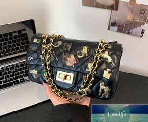 Top All-match schoudertas kleine vierkante tas grote capaciteit kunstmatige schapenvacht persoonlijkheid mode kleine gouden bal vierkante gesp diamant crossbody tassen