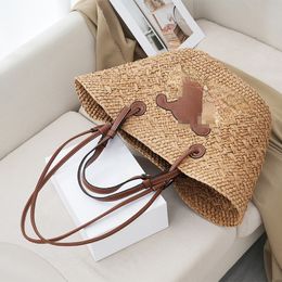 Top all-match stro zak met grote capaciteit forens strand kusttas handtas handgeweven groentemand draagtas tassen