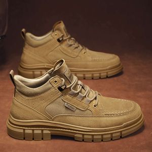 Top y zapatos Pig Jin Ping para hombre otoño mediados de invierno piel lona Martin zapatos casuales Jf2309-P95 sku fábrica de china