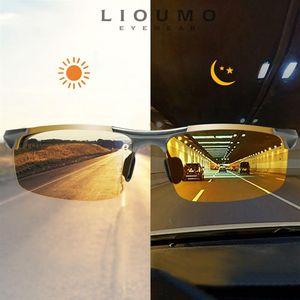 Lunettes de soleil polarisées pour hommes, Anti-éblouissement, jour et nuit, pour la conduite, lunettes de conduite pochromiques, zonnebril heren281T