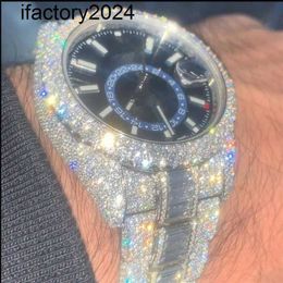 Top Ap Moissanite Orologi da uomo Automatici Vvs Diamanti argento Superano il test Movimento automatico Orologi da uomo Montre Moissanite Out Montre De Luxe da uomo I56