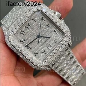 Top Ap Moissanite Montres pour hommes Automatique Vvs Argent Diamants Pass Test Mouvement automatique Montres Montres Personnalisé Bling Hip Hop y Out Cadran plaqué or blanc Lab G