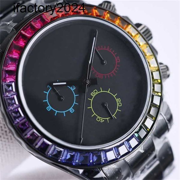 Top Ap Moissanite Relojes para hombre Automático Vvs Plata Diamantes Pasar prueba Movimiento automático Reloj de pulsera para hombre Impermeable Calidad superior Rainbow Shell 40 mm Función 904L