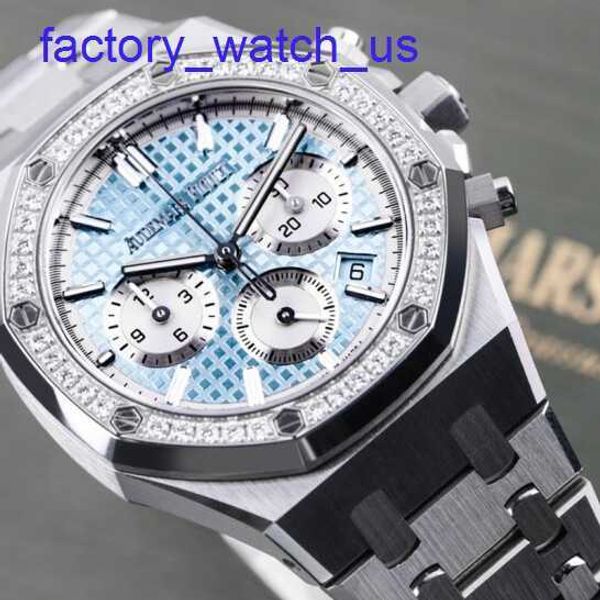 Top AP Wrist Watch Royal Oak 26715st Ice Blue Automatic Mécanique Cadran avec une montre de distribution en acier de précision 38 mm