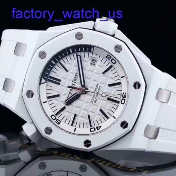 Top AP Wrist Watch Royal Oak Offshore 15707 Rare White Ceramic Materif