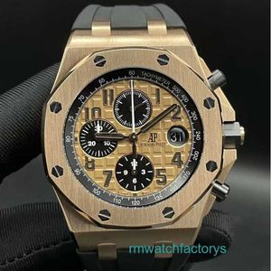 Top AP polshorloge Epic Royal Oak Offshore Series 26470OR Roségouden wijzerplaat met krokodillenriem Heren tijdwaarneming Mode Vrije tijd Zakelijk sporthorloge