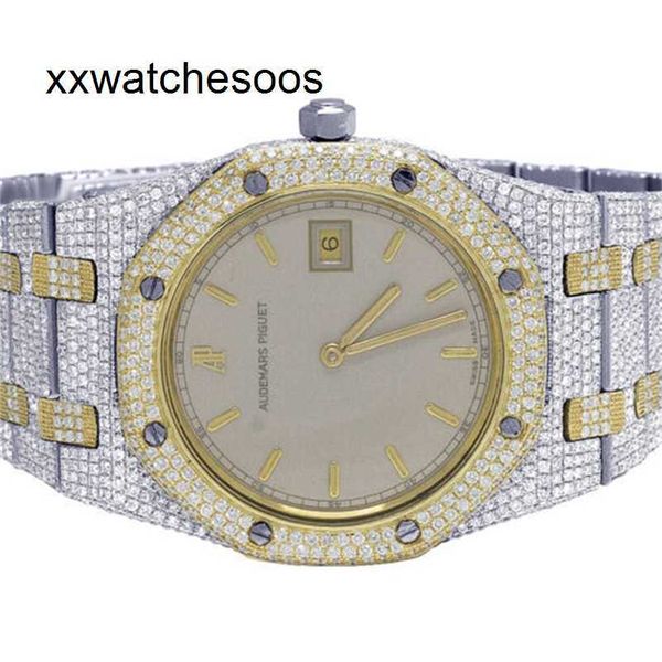 Top App Factory AP Automatic Watch AudempiGues Royal Oak Offshore Ladies 33 mm 18k / acier Two Tone Diamond Watch 10.75 CT