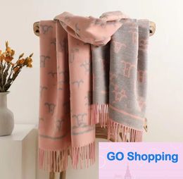 Top kunstkasjmier sjaal Kerngesponnen garen Jacquard Dames herfst en winter Warme lange omslagdoek