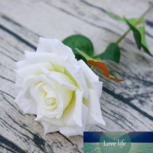 Flores artificiales superiores, rosas de tacto Real, ramos de boda para el día de San Valentín, decoración de favores, flores falsas de seda, 10 Uds.