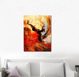 Top Kunstenaar Handgemaakte Hoge Kwaliteit Abstract Spaanse Danser Olieverfschilderij Dansen Flamenco Art Picture5668191