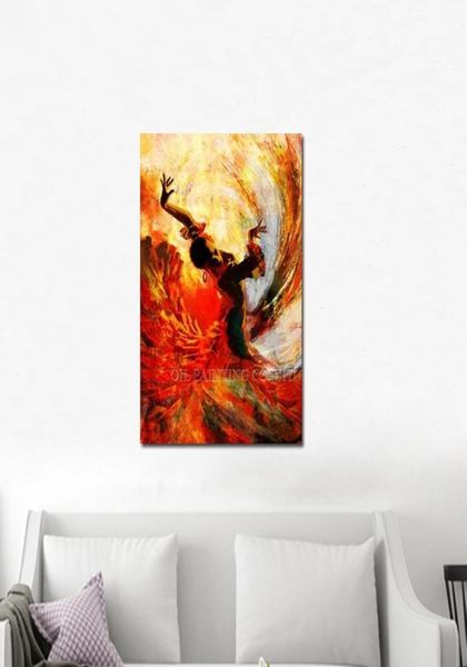 Top artiste fait à la main de haute qualité abstrait la peinture à l'huile de danse espagnole sur toile danse le flamenco art image3875169