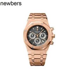 Топ Audemar Pigue Apf Factory Швейцарские часы Royal Oak Мужские механические наручные часы Временной код Розовое золото Серый циферблат 39 мм 26022or.oo.d09 WN-FCT4GO36