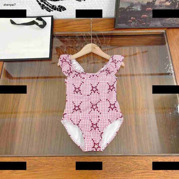 Top Baby Designer Girls Swimwear Designer One-pièce Nouveau Arrivée Kid Star Print Beach Supplies Taille 80-150 cm Livraison gratuite Mar23