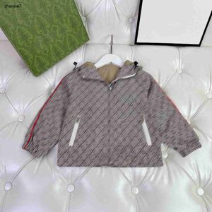 Top babyjack Letter Afdrukken Kinderen Designer Kleding Maat 100-160 Achter Teddy Bear Print Boy Girl Outerwear Hooded Peuter Coat nov25