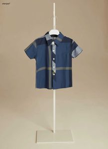 Top baby shirt korte mouw raspel jongens jas maat 90-160 cm zomer kinderen ontwerper kleding jongen kind blouses dec05