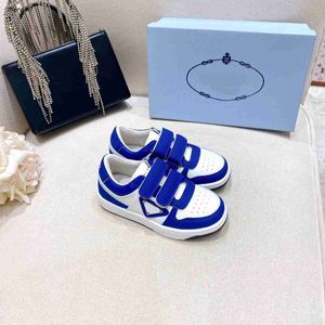 Top babyschoen geometrische logo decoratie kinderen sneakers doos verpakking maat 26-35 gesp bak kind casual schoenen nov05