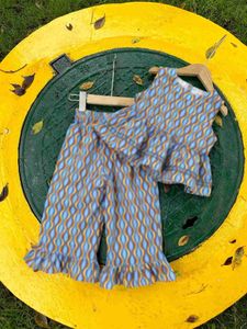 Top Baby Tracks Paks Child Summer Set Kids Designer Kleding Maat 100-150 cm kleurrijk golfpatroonontwerp Mouwloos vest en casual broek 24 May