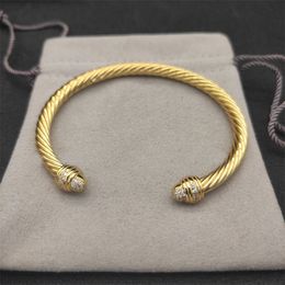 Brazalete superior de joyería, pulsera trenzada de acero inoxidable, pulseras de alambre para mujer, venta de puño abierto antiguo