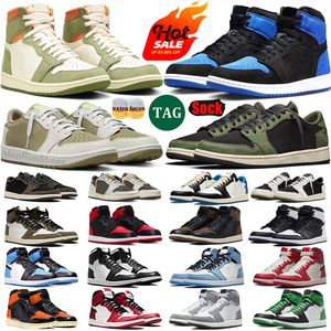 Chaussures de basket-ball masculines Celadon Jordas1 Palomino Travis Reverse Mocha Jumpman 1 1s Low Offs Men Femmes J1S