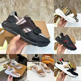 Top BB Shoes Designer Bayberry Shoe Vintage Sneaker Rayed Striped Women Mujeres de zapatillas de deporte a cuadros Lattice zapatos casuales Combinados zapato clásico al aire libre 614