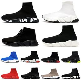 Balencaigas shoes Balenciaga Balenciagas  Speed Trainer Sock Shoes Concepteur de chaussures décontractées plate-forme Running Sneakers Graffiti Beige Socks shoes【code ：L】