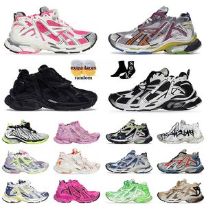 Top Belenciaga Track Runners 7.0 Modeontwerpers Vrijetijdsschoenen Trainers Grijs Lichtpaars Neongeel Wit Dames Heren Joggen Wandelen Runner 7 Sneakers Dhgate