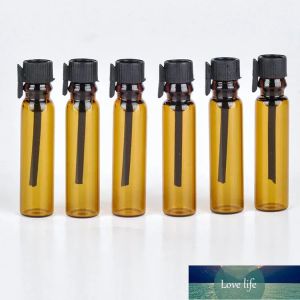 Top Meilleur Prix 1 ml Ambre Verre Bouteilles D'huile Essentielle Avec Bouchon Noir 1CC Mini Bouteille En Verre Brun Test D'échantillon Bouteilles Rechargeables 1000 pcs