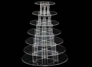 Top Beyondfashion 7 Tier Round Round Clear Acrylic Pasting Wedding Cupcake Stand7750331