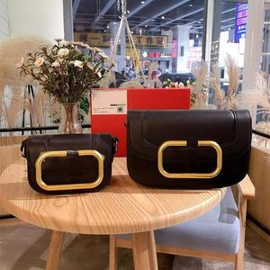Top Zwart Lederen Designer Crossbody Schoudertassen Luxe Dames Handtassen Grote V Letter Gouden Hardware Tas Flip Portemonnee