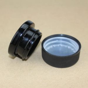 Top Black Frasco de vidrio ultravioleta de 5 ml (0,17 fl oz) Tamaño de bolsillo con tapa a prueba de niños para aceite espeso