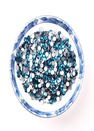 Top Blue Zircon 1440 Piezas ss12 Piedras de cristal sin fijación Piedras de cristal Diamantes de imitación con parte posterior plana Plancha para vestido de novia Safe7978851