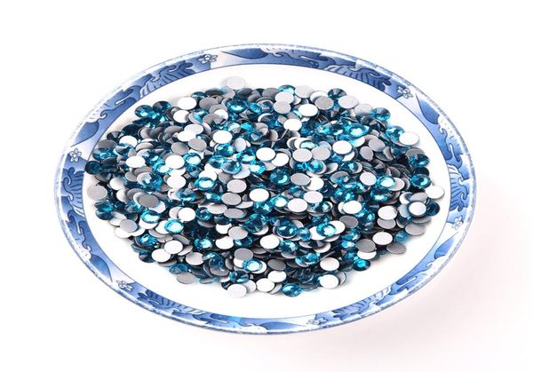 Top Blue Zircon 1440 pièces ss12 non fixes strass des pierres de verre en verre cristal plat dossier fer à la robe de mariée
